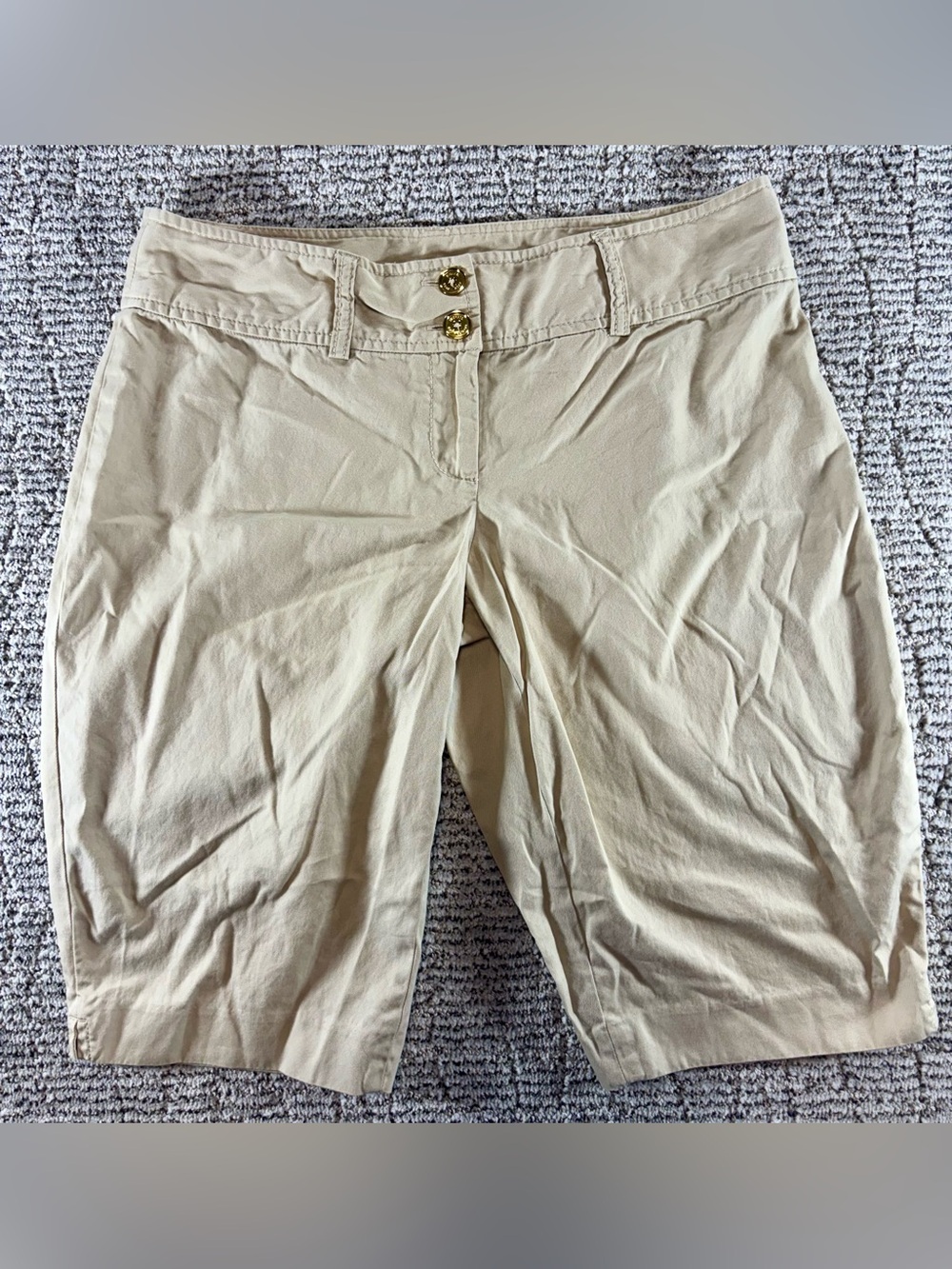 Michael Kors Womens Size 6 Beige 100% Cotton Light Weight Bermuda Shorts